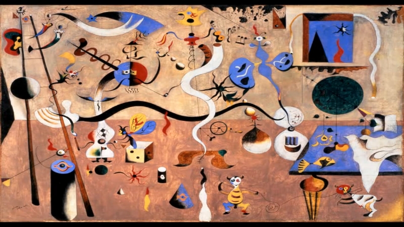 A colorful abstract painting by Joan Miró, "The Harlequin’s Carnival"